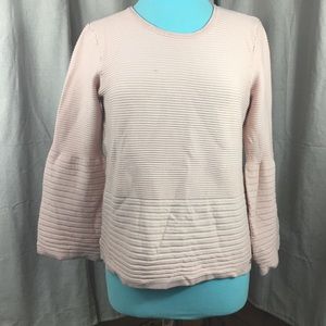 Calvin Klein Soft Pink Bell Sleeve Ribbed Sweater